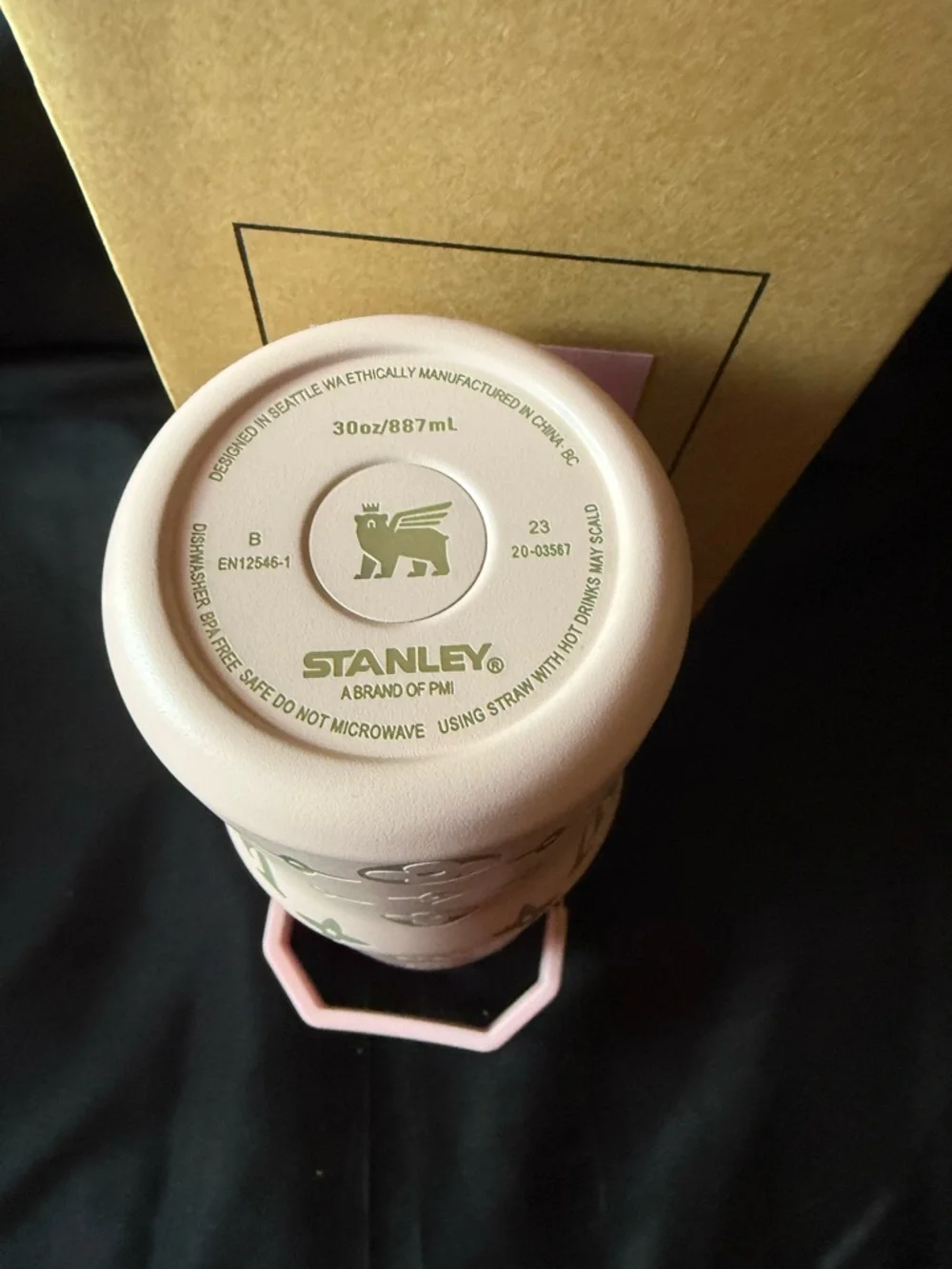 New Stanley 30oz Laser LEngravedV Pink Insulated with Handle Flip Top - Picture 7 of 7